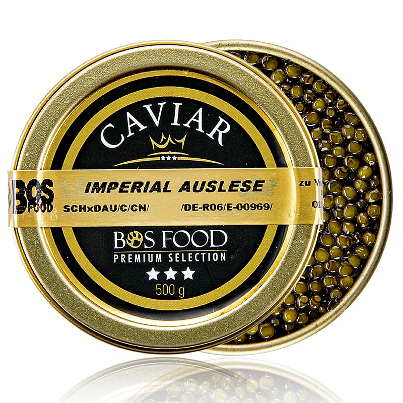 Imperial kaviar udvælgelse, krydser Amur x Kaluga stør (schrenckii x dau), Kina - 500 g - Tin