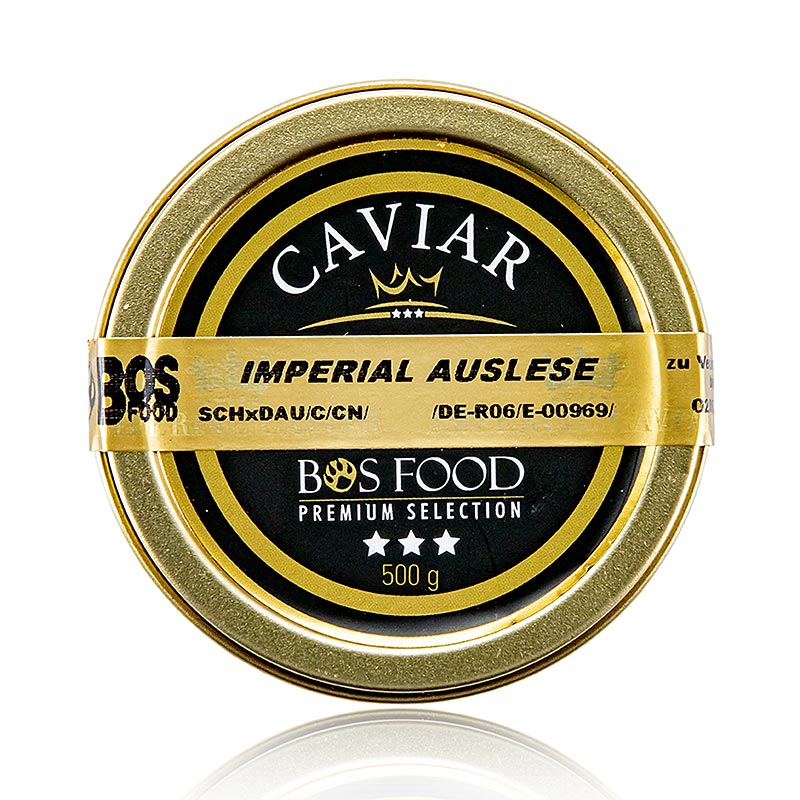 sélection de caviar Imperial, traversant lAmour x Kaluga esturgeon (schrenckii x dau), Chine - 500 g - Ãtain