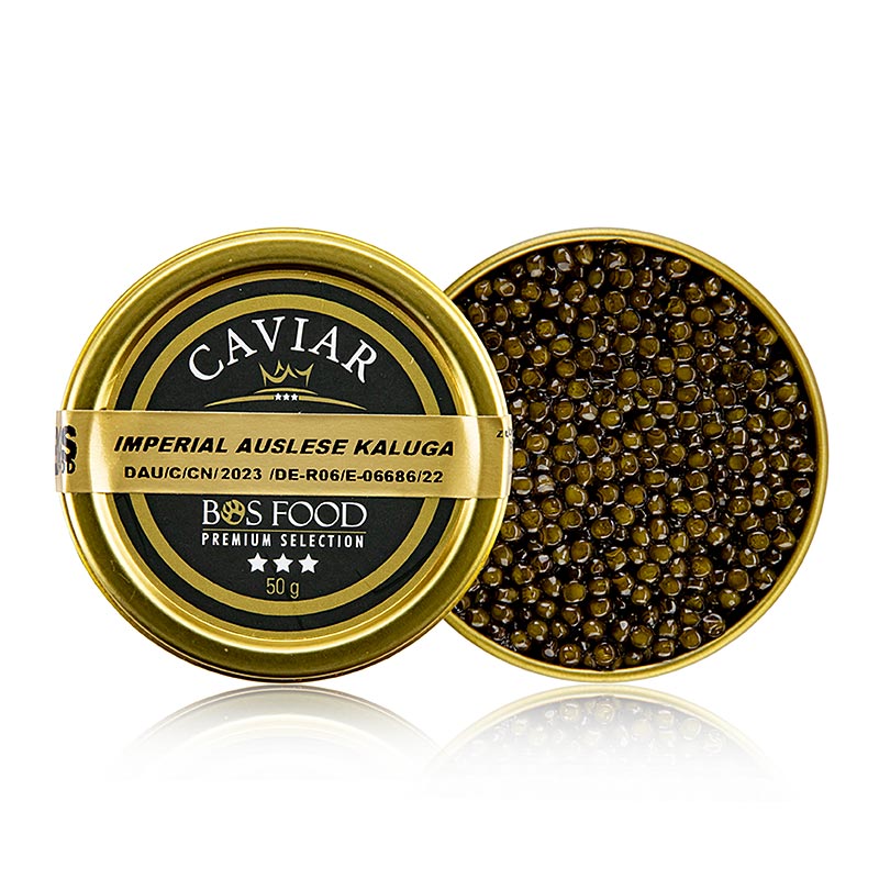 Caviar de selecao imperial Kaluga (Huso dauricus) - 50g - pode