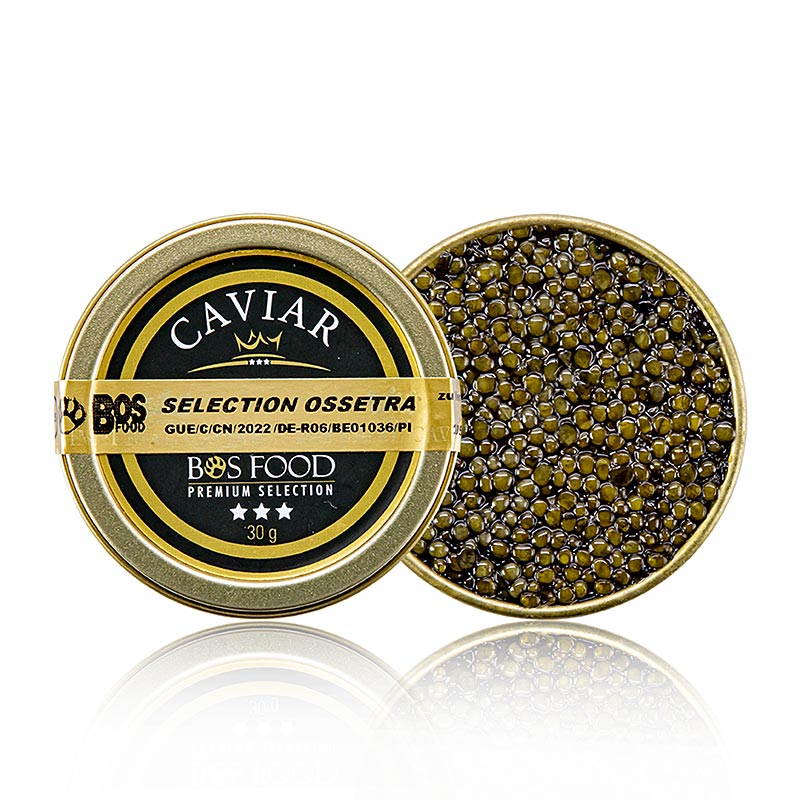 Selecao de caviar Ossetra (Acipenser gueldenstaedtii) - 30g - pode