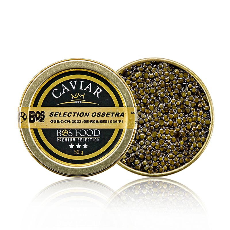 Selecao de caviar Ossetra (Acipenser gueldenstaedtii) - 50g - pode