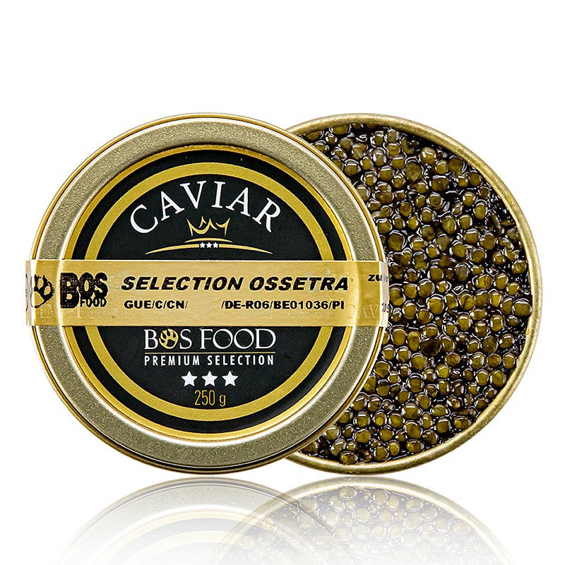 Selecao de caviar Ossetra (Acipenser gueldenstaedtii) - 250g - pode