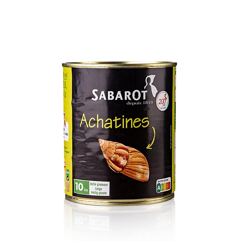 Achat-Schnecken (Achatines), 10 Dutzend, mittelgroß, Sabarot - 800 g, 120 Stück - Dose