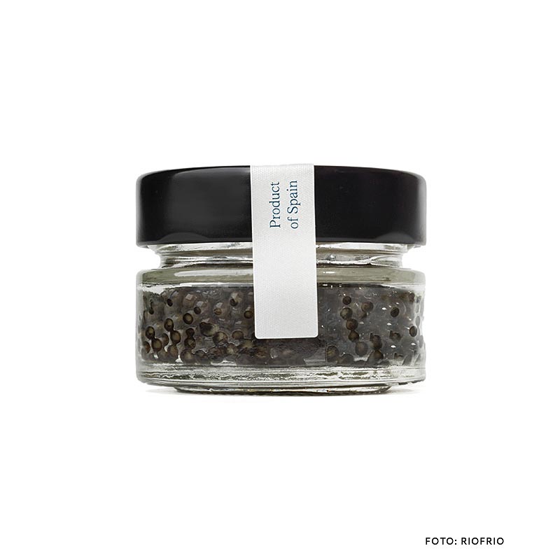 Riofrio Caviar Essence, grain size over 3mm, Naccarii, STURGEON CAVIAR, ORGANIC - 30 g - Glass