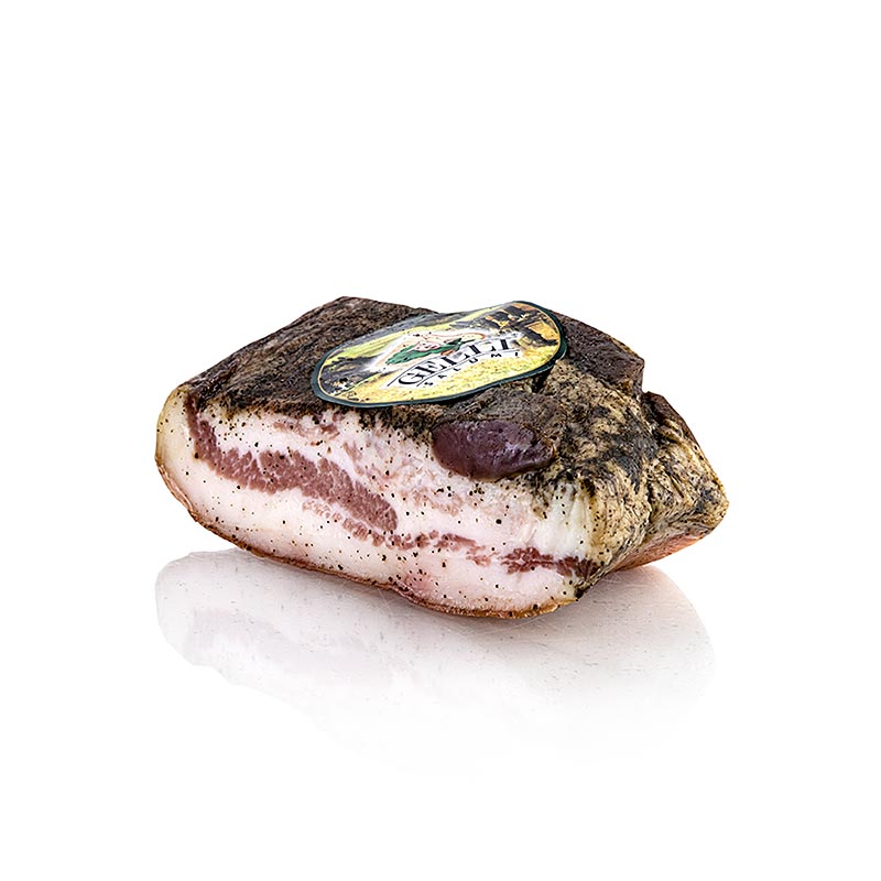 Guanciale, bacon from pork cheek with pepper, gelli - approx. 700 g - vacuum