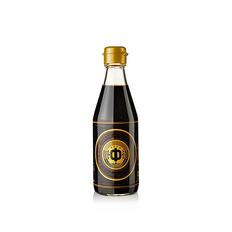 Black Label Shoyu-sojasaus met een vat, Marunaka, Japan - 300 ml - Fles