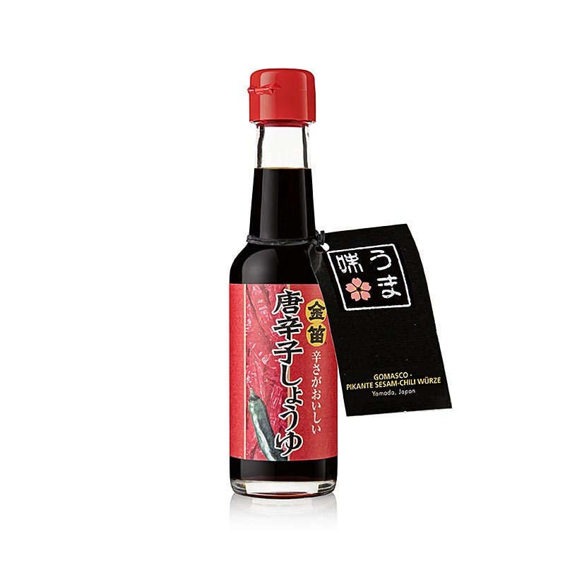 Salsa di soia - Kinbue Tougarashi Shoyu - con peperoncino, piccante, Fueki, Giappone - 150 ml - Bottiglia