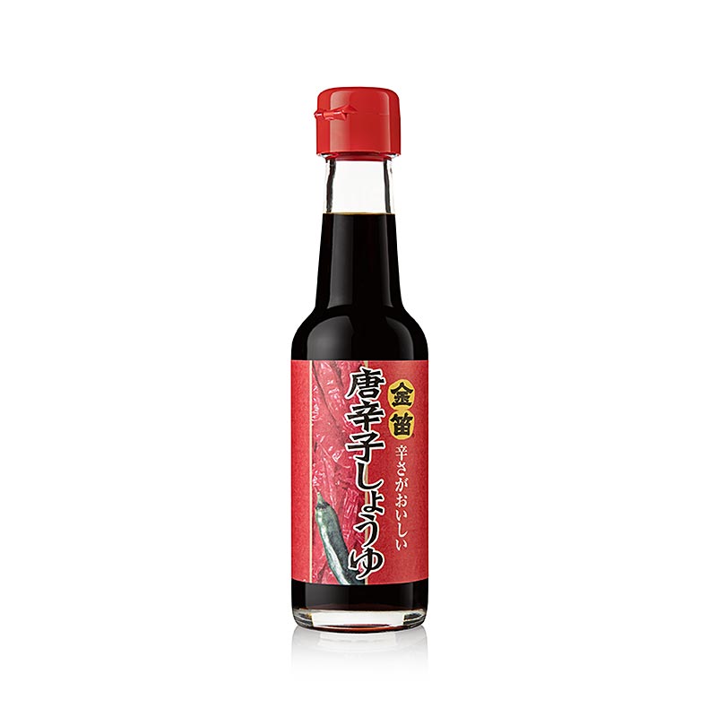 Salsa di soia - Kinbue Tougarashi Shoyu - con peperoncino, piccante, Fueki, Giappone - 150 ml - Bottiglia