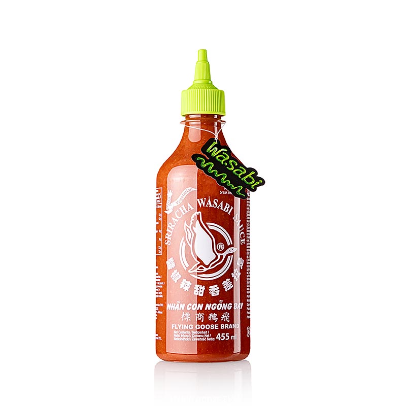 Molho de pimenta Sriracha, com wasabi e ganso voador - 455ml - Pe pode