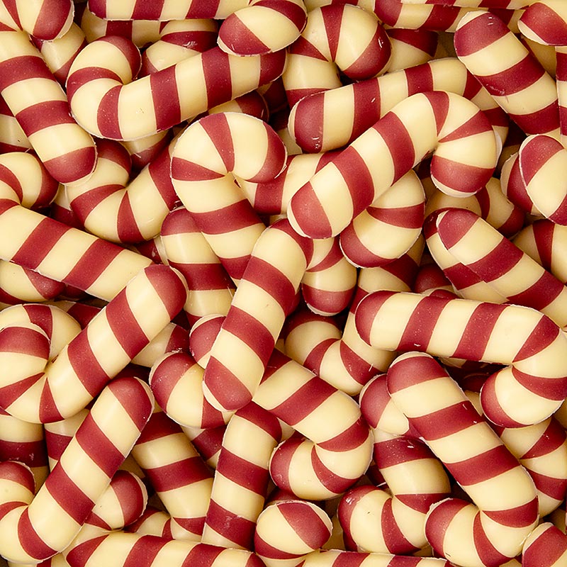 Schokoaufleger Candy Cane / Zuckerstange, 44x22mm, Dobla (77629) - 400 g, 120 Stück - Blister