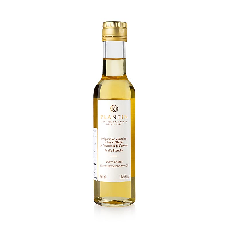 Olio di semi di girasole con aroma di tartufo bianco (olio al tartufo), piantagione - 250 ml - Bottiglia