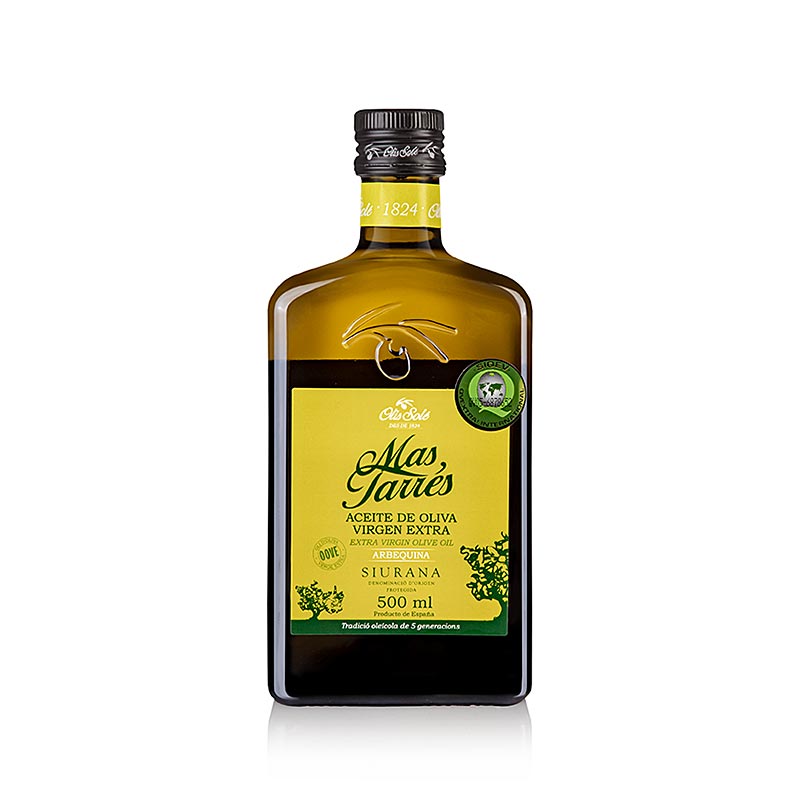 Natives Olivenöl Extra, Mas Tarres Oliva Verde, Arbequina, DOP / g.U. Siurana - 500 ml - Flasche