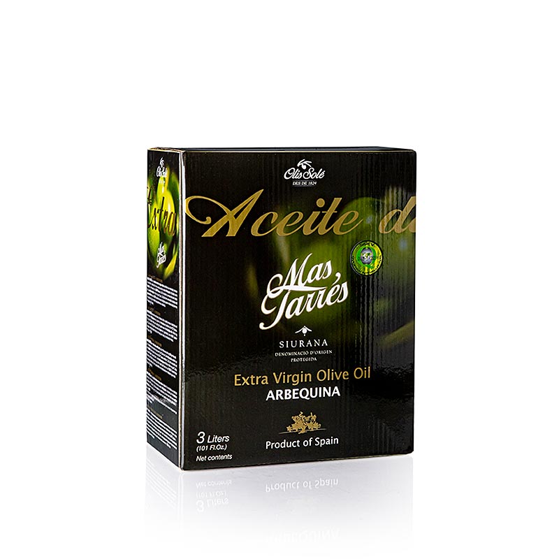 Huile d`olive extra vierge, Mas Tarres Oliva Verde, Arbequina, DOP / AOP Siurana - 3 litres - Sac en boite