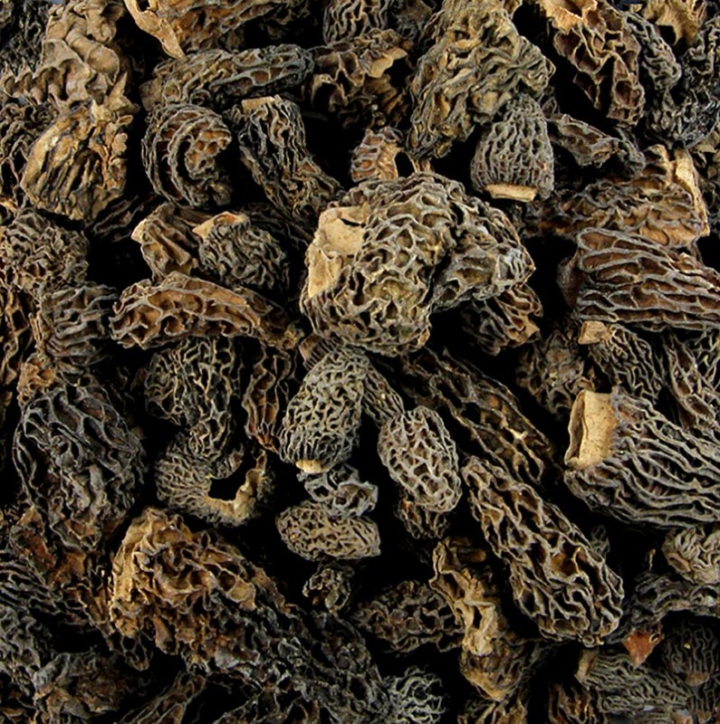 Cabecas de morel pontiagudas, especialidades medias, secas - 500g - bolsa