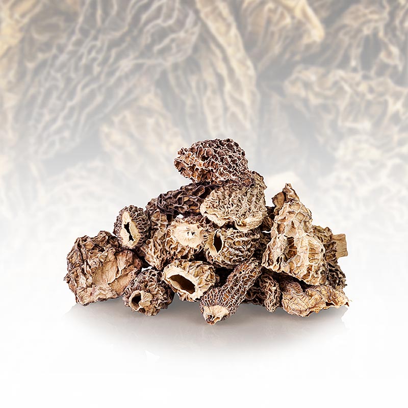 Morel mushroom caps, jumbo, dried, Borde - 800 g - bag Morel mushroom caps, jumbo, dried, Borde - 800 g - bag