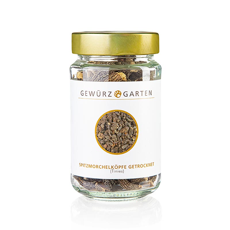 Teste di spugnole appuntite del giardino delle spezie, piccole, essiccate - 30 g - Bicchiere