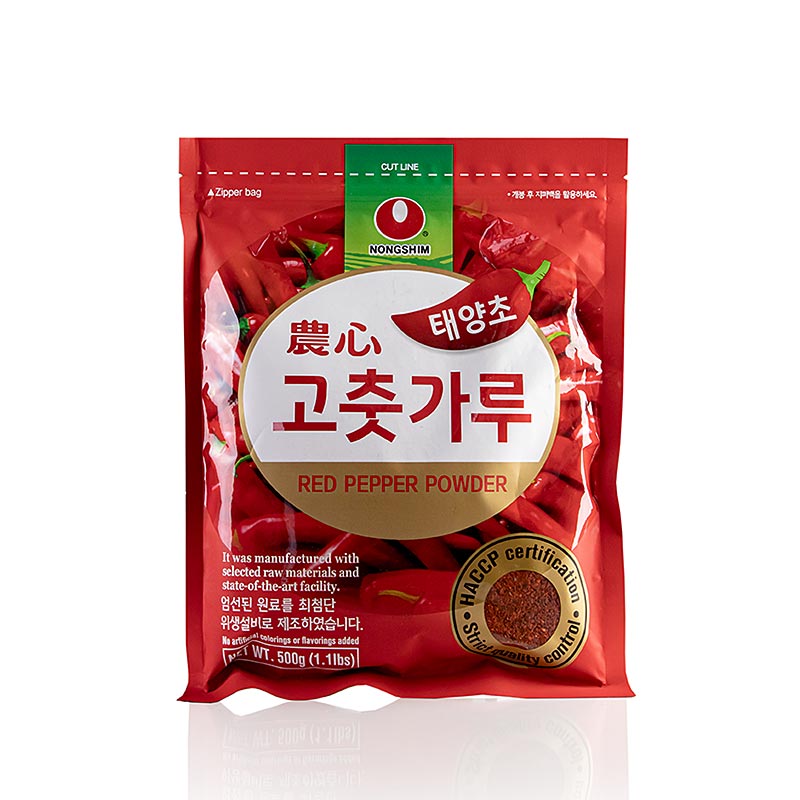 Pimenta em po, grossa, por exemplo, Kim Chee (KimChi), Nongshim (Gochugaru) - 500g - bolsa