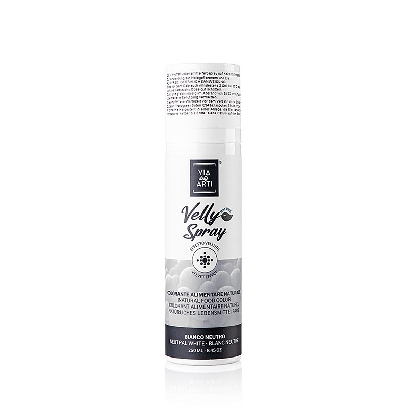 Spray de manteiga de cacau, efeito veludo / veludo, branco, Velly - 250ml - pode