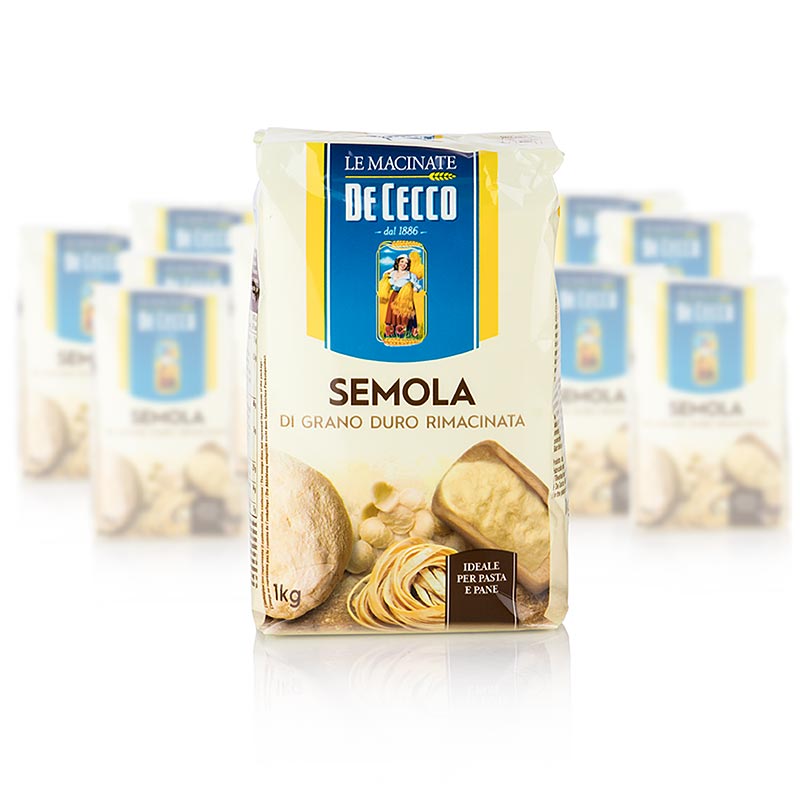 Semoule de ble dur - Semola di Grano Duro, De Cecco, No.176 - 10kg, 10x1000g - Sacs