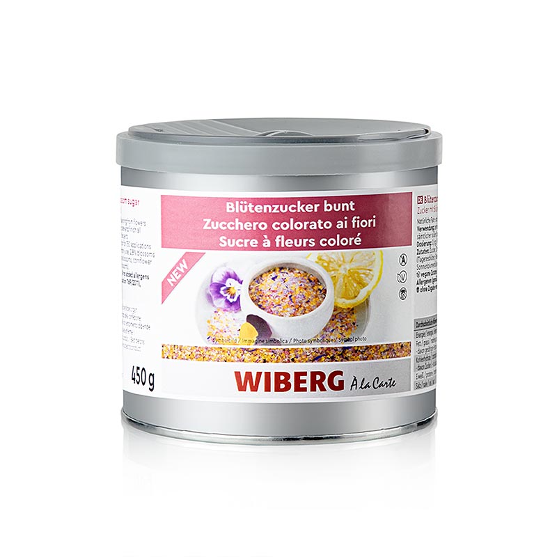 Wiberg Blütenzucker bunt, mit Blüten - 450 g - Aromabox