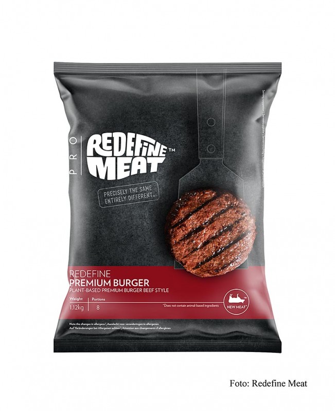 Ridefinisci Burger, polpette di hamburger vegane - 1,12 kg, 8 confezioni da 140 g - Sbucciare