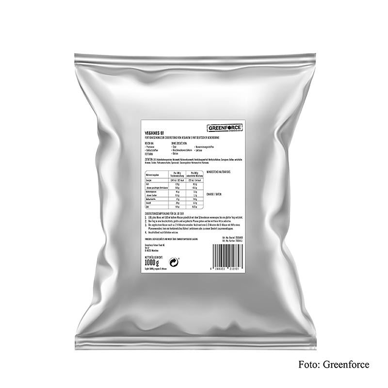 Greenforce Mix für veganes Ei, aus Ackerbohnenprotein - 1 kg - Beutel