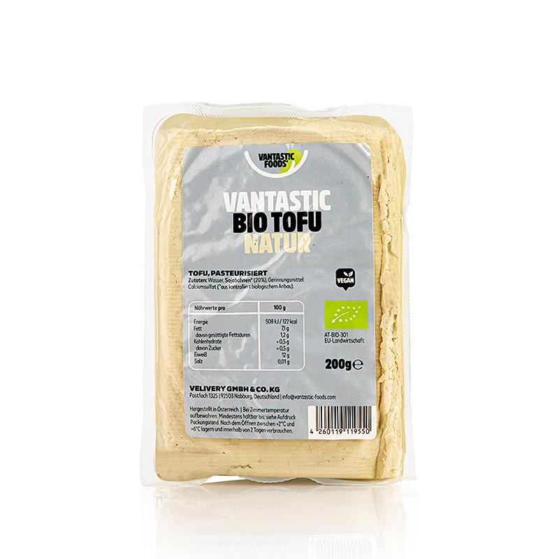 Tofu, fest, natur, vantastic, BIO - 200 g - Vakuum