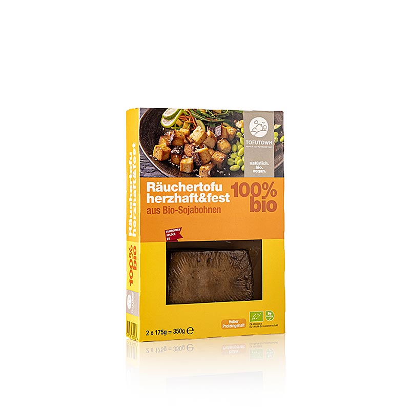 Tofu, stevig, gerookt, hartig en stevig, Tofutown, biologisch - 350 g, 2 x 175 g - vacuum