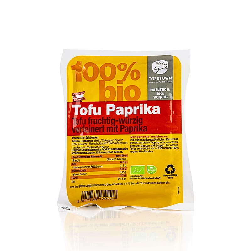 Tofu, stevig, paprika, Tofutown, biologisch - 250g - vacuum