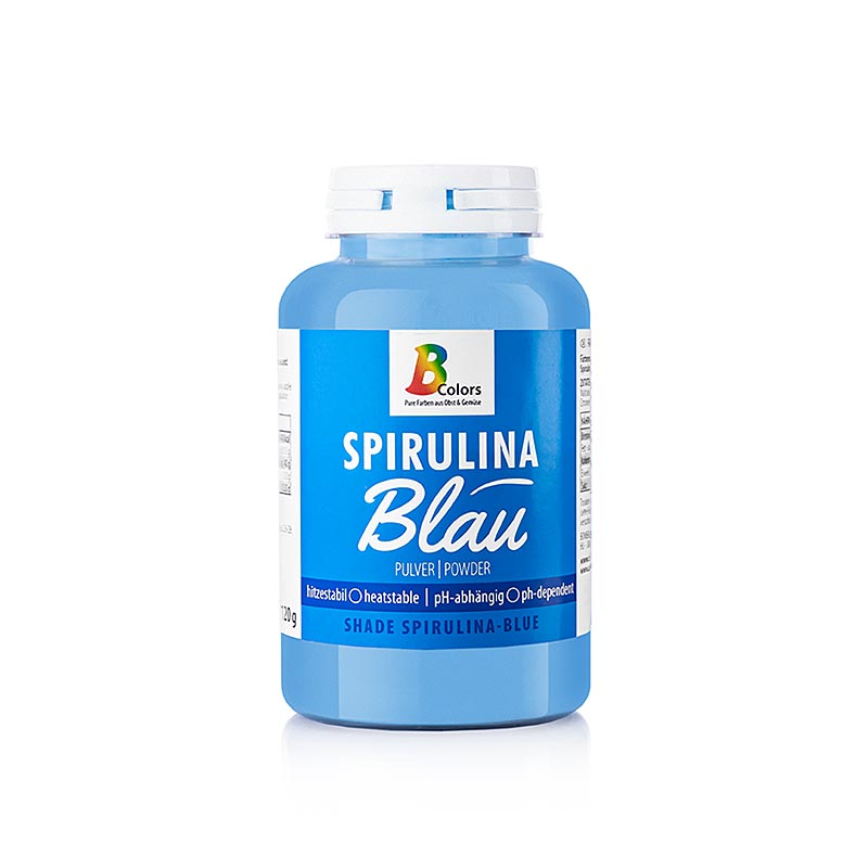 BColors Lebensmittelfarbe - Spirulina Blau, Pulver, fett- & wasserlöslich, vegan - 120 g - Pe-dose