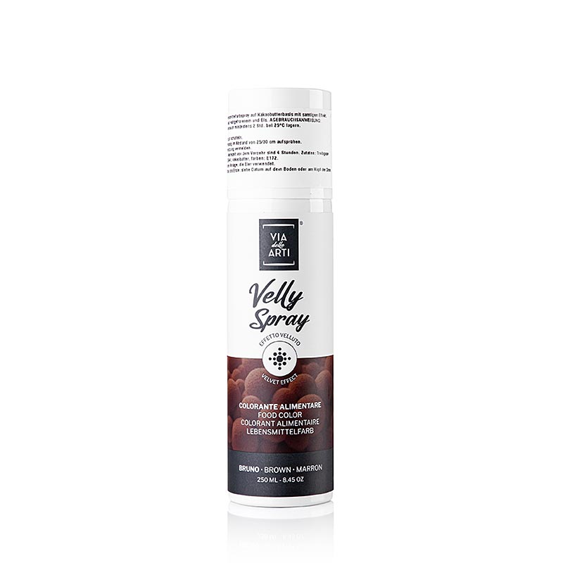 Spray de manteca de cacao, efecto terciopelo / terciopelo, marron, Velly - 250ml - Lata de aerosol