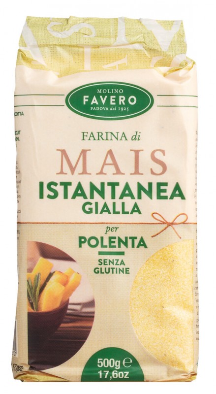 Farina di Mais per Polenta istantanea, Instant-Polenta, vorgegart, Favero - 500 g - Packung