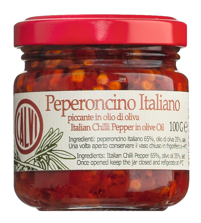 Peperoncino Italiano, Chillis in Olivenöl, Calvi - 100 g - Glas