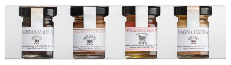 Set Piemonte, Antipasti-Set, Mongetto - 1 x 40 g, 3 x 35 g - Set