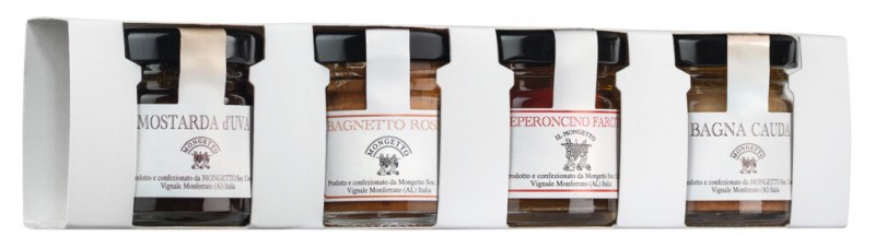 Set Piemonte, Antipasti-Set, Mongetto - 1 x 40 g, 3 x 35 g - Set