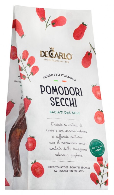 Pomodori secchi, Getrocknete Tomaten, De Carlo - 200 g - Beutel