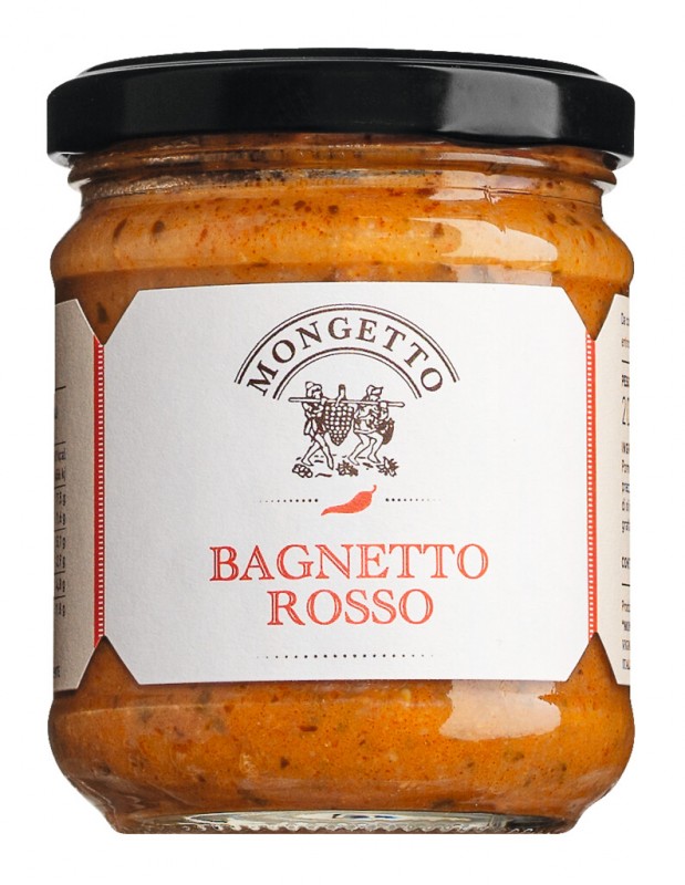 Bagnetto Rosso, Aufstrich mit Tomaten und Sardellen, Mongetto - 200 g - Glas