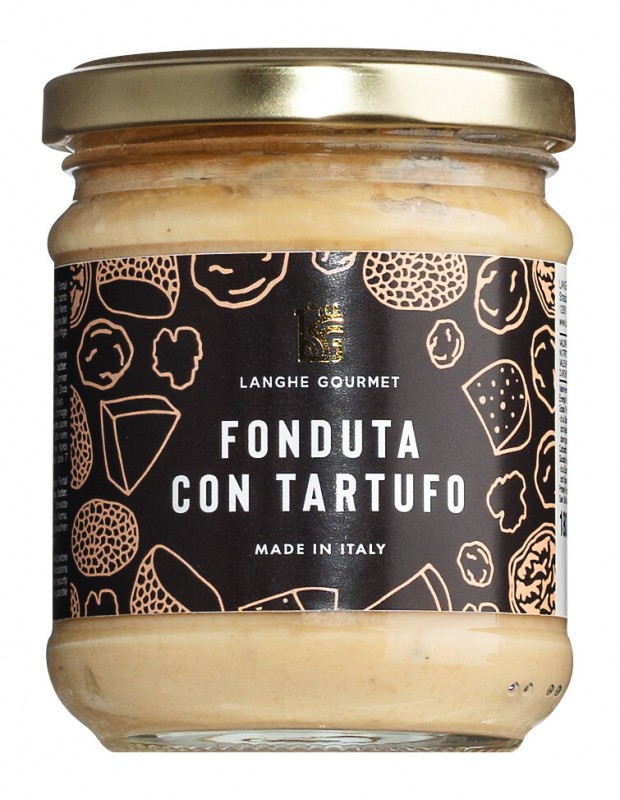 Fonduta al tartufo, cheese cream with summer truffle, Langhe Gourmet - 180 g - Glass