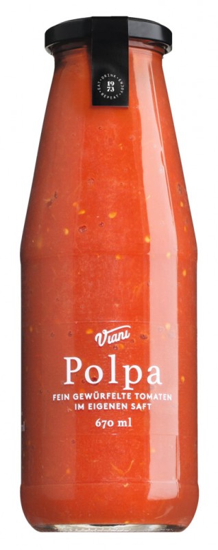 POLPA - Polpa di pomodoro, concasse di pomodoro, Viani - 670 ml - Bottiglia