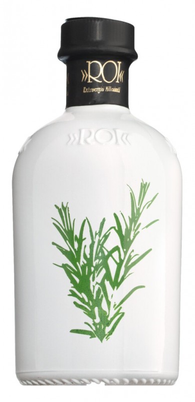 Olio al rosmarino, minyak bumbu yang terbuat dari minyak zaitun extra virgin dengan rosemary, Olio Roi - 250ml - Botol