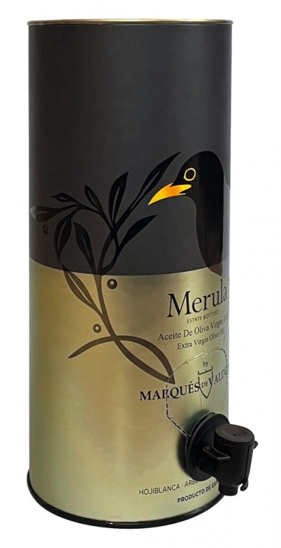 Aceite virgen extra Merula, extra virgin olive oil Merula, Marques de Valdueza - 3,000 ml - Piece