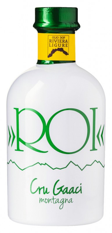 Olio extravergine Cru Gaaci, biologico, olio extravergine di oliva, Riviera dei Fiori DOP, biologico, Olio Roi - 250 ml - Bottiglia