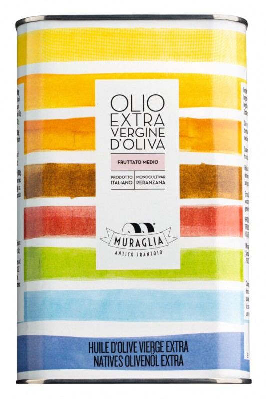 Olio extravergine Peranzana, latta, olio extravergine di oliva fruttato intenso, lattina, Muraglia - 1.000 ml - Potere