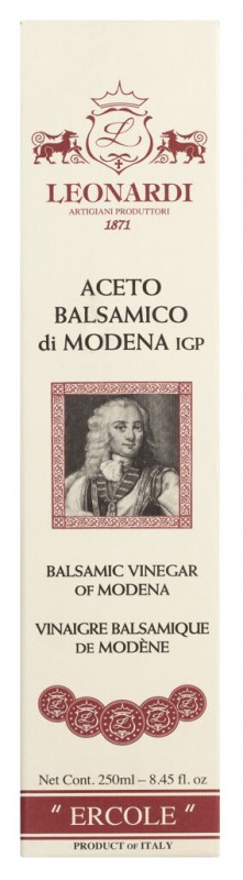 Ercole Aceto Balsamico di Modena I.G.P., Aceto Balsamico di Modena I.G.P., Leonardi - 250 ml - Flasche