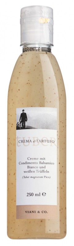 Crema bianca con Tartufo bianco, crema da condimento leggera al tartufo bianco - 250 ml - Bottiglia