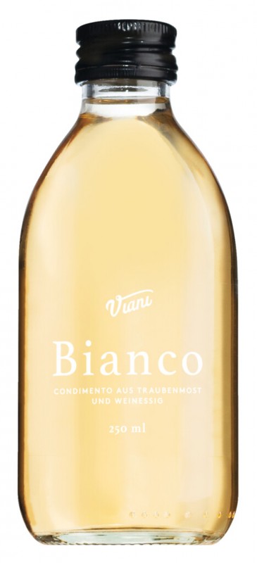 BIANCO - Condimento Bianco, vinaigre de vin blanc et vinaigrette au moût de raisin, Viani - 250 ml - Bouteille