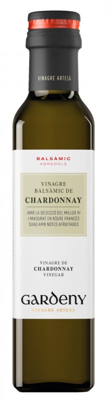 Vinagre de vino Chardonnay, witte wijnazijn van Chardonnay, Gardeny - 250 ml - Fles