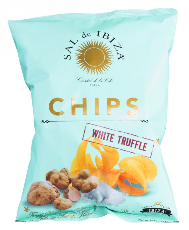 Chips truffles, potato chips with white truffles, Sal de Ibiza - 125 g - piece