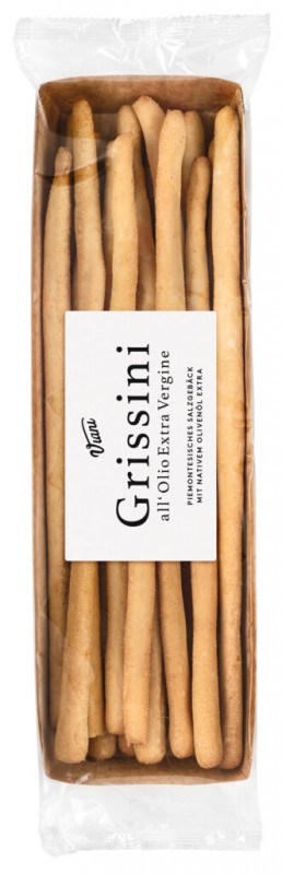 Grissini all`Olio Extra Vergine, Grissini mit nativem Olivenöl extra, Viani - 200 g - Stück