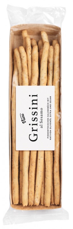 Grissini al Sesamo, Grissini with extra virgin olive oil and sesame, Viani - 200 g - Piece